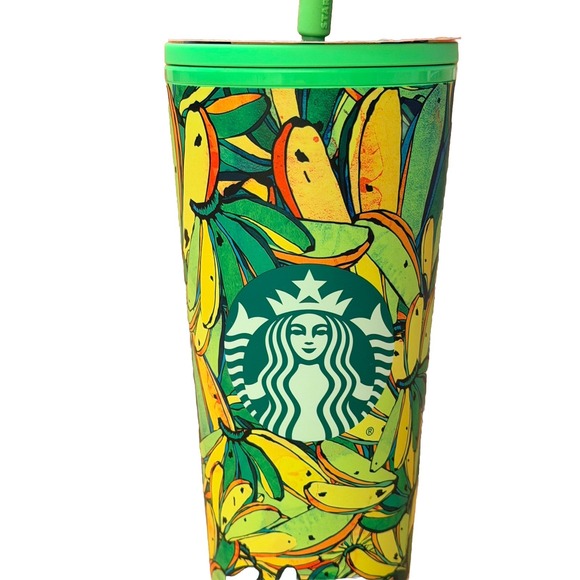 Starbucks + Farm Rio Summer 2025 Green Banana Cup Tumbler Drink Cup Coffee - Picture 2 of 6